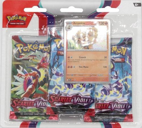 Scarlet & Violet 3 Pack Blister with Arcanine Promo (Pokemon)