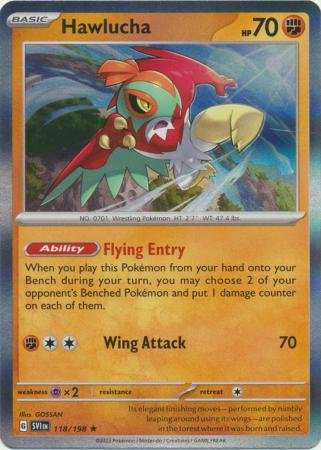 118/198 - Hawlucha - Holo Rare Reverse Holo