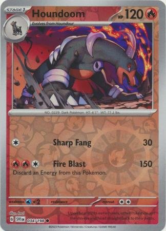 034/198 - Houndoom - Common Reverse Holo