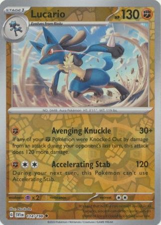 114/198 - Lucario - Uncommon Reverse Holo