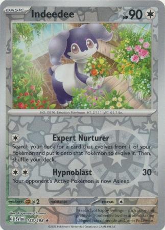 153/198 - Indeedee - Holo Rare Reverse Holo