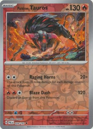 Paldean Tauros - 028/193 - Uncommon Reverse Holo