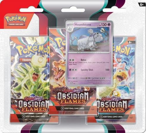 Obsidian Flames 3 Pack Blister with Houndstone Promo (Pokemon)