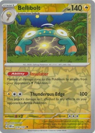 Bellibolt - 078/197 - Uncommon Reverse Holo