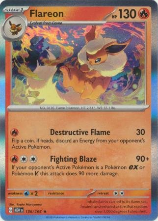 136/165 - Flareon - Holo Rare