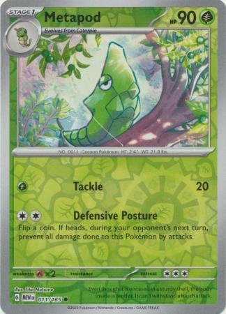 011/165 - Metapod - Common Reverse Holo