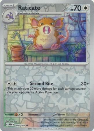 020/165 - Raticate - Uncommon Reverse Holo
