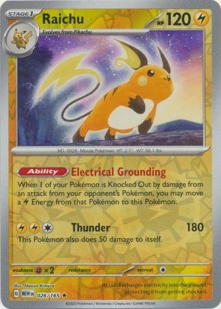 026/165 - Raichu - Holo Rare Reverse Holo