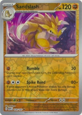 028/165 - Sandslash - Uncommon Reverse Holo