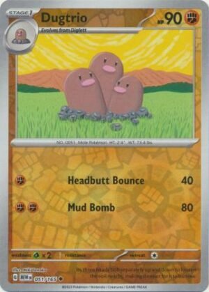 1788911.jpg 051/165 - Dugtrio - Uncommon Reverse Holo