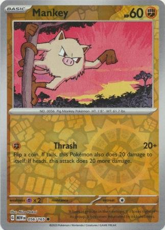 056/165 - Mankey - Common Reverse Holo