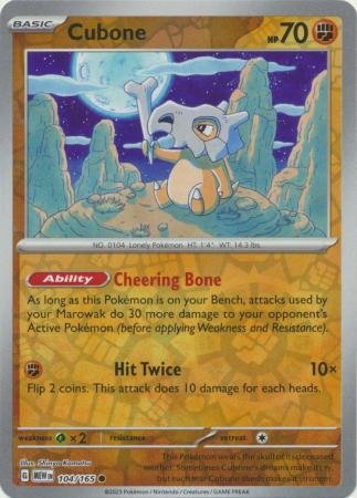 104/165 - Cubone - Common Reverse Holo