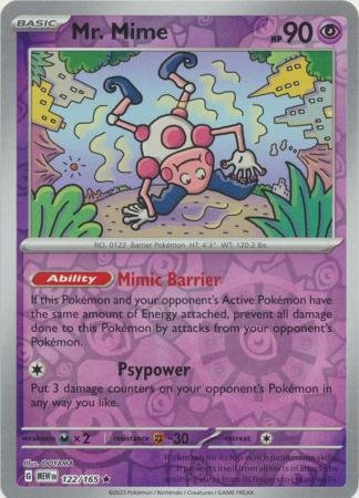 122/165 - Mr. Mime - Holo Rare Reverse Holo