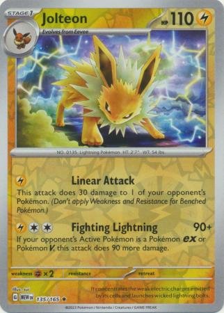 135/165 - Jolteon - Holo Rare Reverse Holo