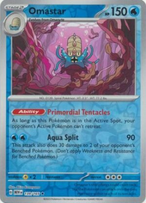 139/165 - Omastar - Holo Rare Reverse Holo