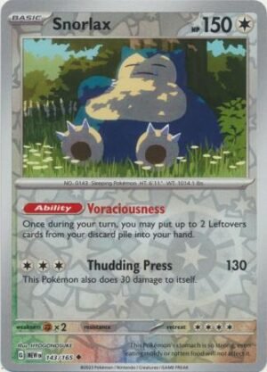 143/165 - Snorlax - Uncommon Reverse Holo