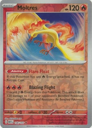 146/165 - Moltres - Holo Rare Reverse Holo