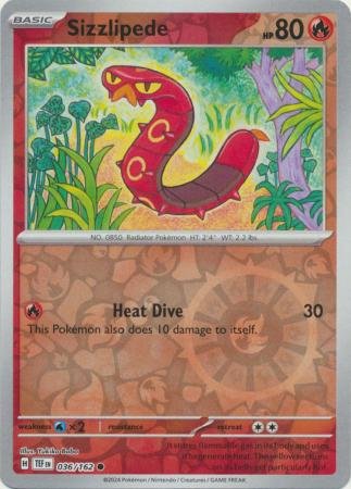 036/162 - Sizzlipede - Common Reverse Holo