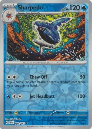 043/162 - Sharpedo - Uncommon Reverse Holo