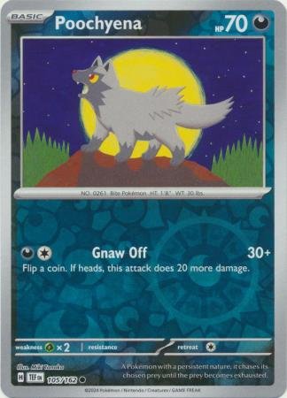 105/162 - Poochyena - Common Reverse Holo