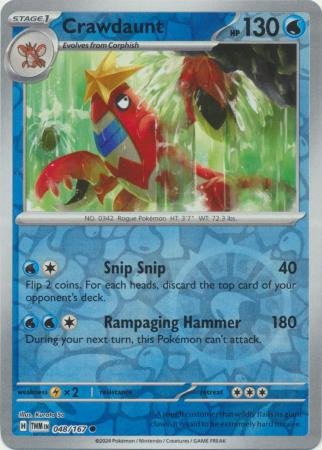 048/167 - Crawdaunt - Common Reverse Holo