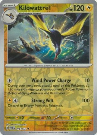 076/167 - Kilowattrel - Uncommon Reverse Holo