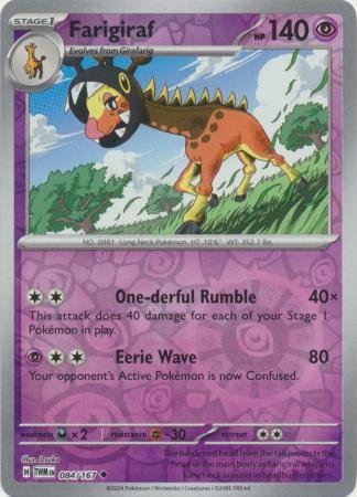 084/167 - Farigiraf - Uncommon Reverse Holo