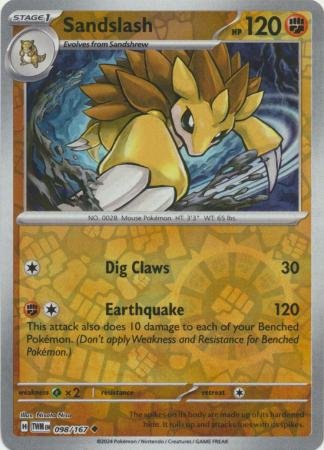 098/167 - Sandslash - Uncommon Reverse Holo