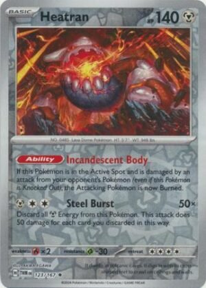 123/167 - Heatran - Holo Rare Reverse Holo