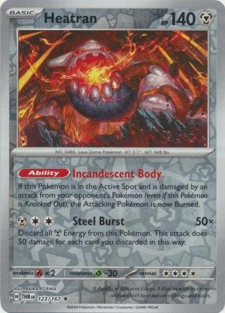 123/167 - Heatran - Holo Rare Reverse Holo