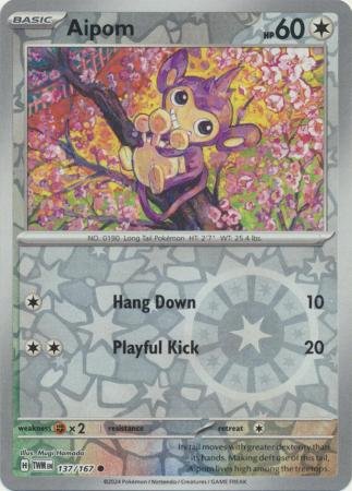 137/167 - Aipom - Common Reverse Holo