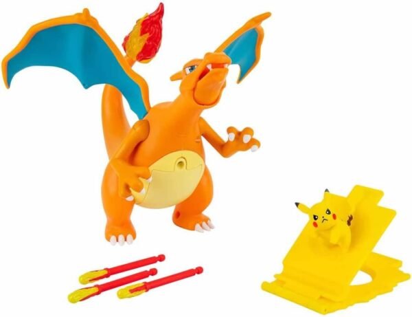 Pokémon Charizard Deluxe Feature Figure - Includes Interactive Charizard Figure and Pikachu Figure with Figure Launcher - Authentic Details