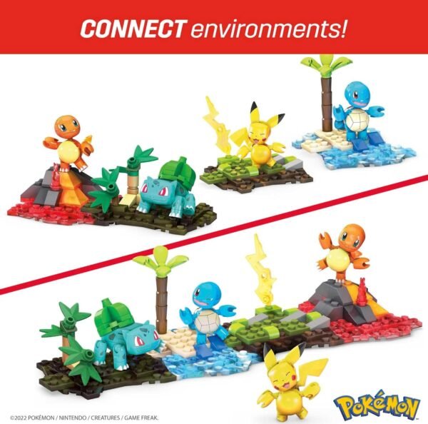 71HQlMT6+2L._AC_SL1500_ MEGA Pokémon Building Toys Set Equipo de la Región de Kanto con 130 piezas, 4 personajes articulados y articulados, (5 cm) 2 pulgadas de alto