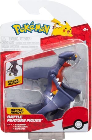 Pokémon Garchomp Battle Feature Figure - Battle Ready Figure with Tail Swing Attack