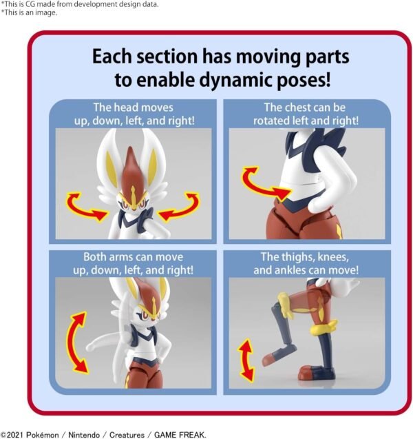 Pokémon BANDAI Hobby Plastic Model Kit 50 Cinderace Pokémon Spirits PLAMO