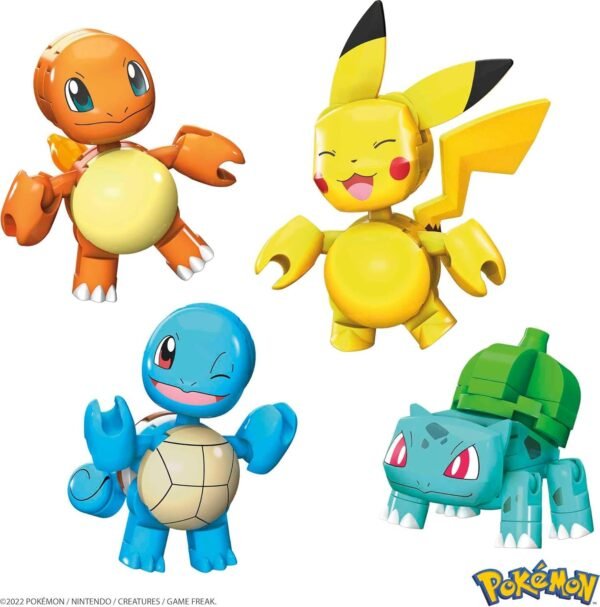 71uGnTtEPsL._AC_SL1500_ MEGA Pokémon Building Toys Set Equipo de la Región de Kanto con 130 piezas, 4 personajes articulados y articulados, (5 cm) 2 pulgadas de alto
