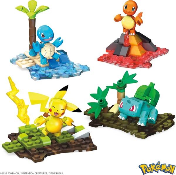 71yaweqAH3L._AC_SL1500_ MEGA Pokémon Building Toys Set Equipo de la Región de Kanto con 130 piezas, 4 personajes articulados y articulados, (5 cm) 2 pulgadas de alto