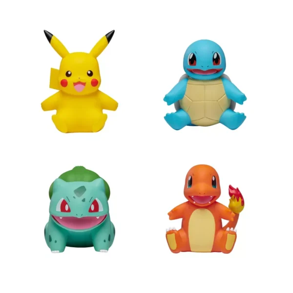 GUEST_089aa94e-084a-4e25-8684-6428dc218ee8 Pokémon Pikachu, Charmander, Bulbasaur, and Squirtle 4'' Action Figure Set - 4pk