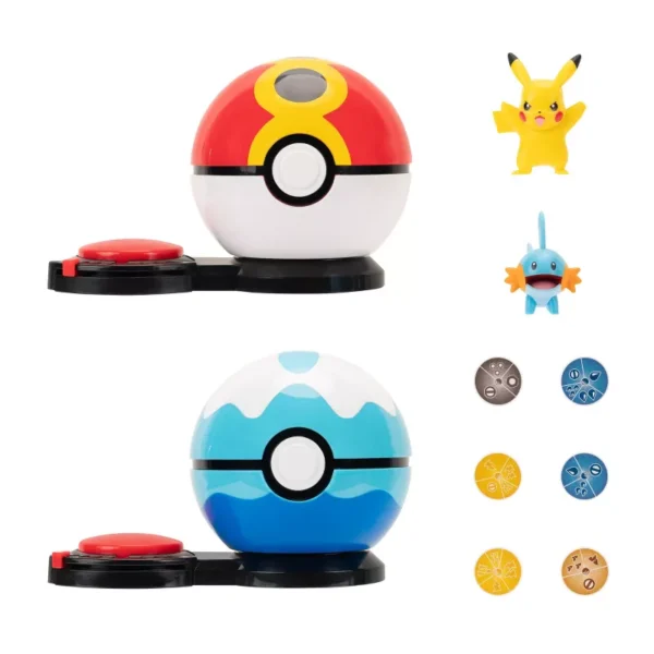 Pokémon Pikachu with Repeat Ball and Mudkip with Dive Ball Surprise Attack Game