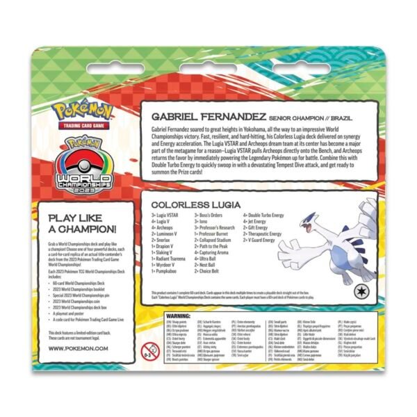 Mazo 2023 Pokémon World Championships Deck (Gabriel Fernandez, Colorless Lugia) - ingles