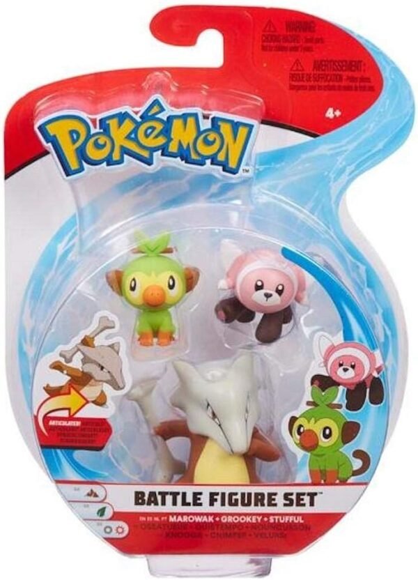 Marowak, Grookey & Stufful Battle Figure Set