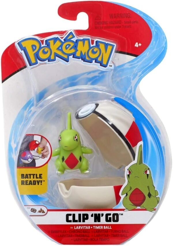 Pokemon Clip'n Go Games with Larvitar Character & Premiere Ball (Larvitar & Premier Ball)