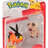 Pokemon Tepig y Rockruff - Battle Figure Pack - Jazwares