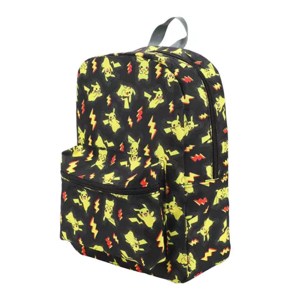 Mochila Pokemon Negro Pikachu diferentes poses
