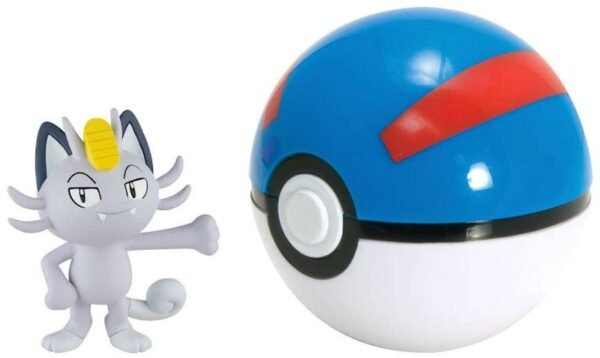 Tomy Pokemon Clip n Carry Pokeball Alolan Meowth & Great Ball Figure Set