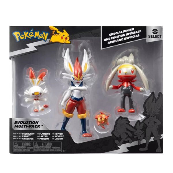 Pokémon Select Evolution 3 Pack – Cinderace, Raboot Scorbunny Figure