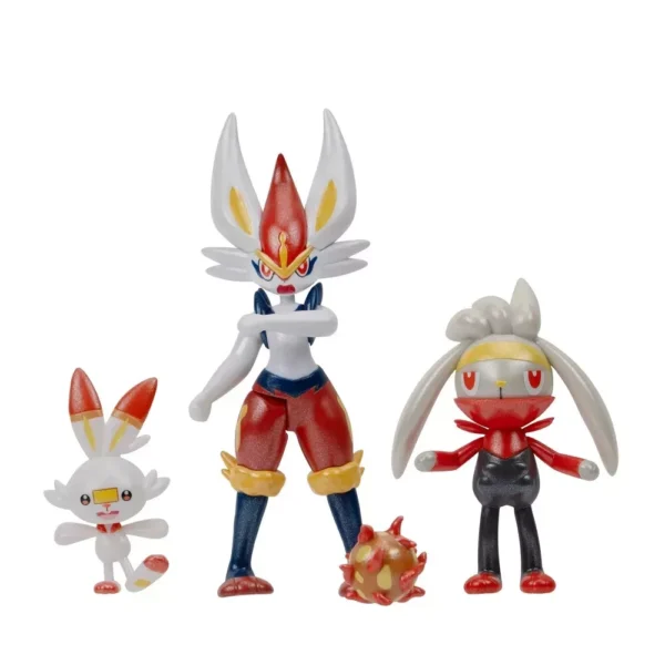 Pokémon Select Evolution 3 Pack – Cinderace, Raboot Scorbunny Figure