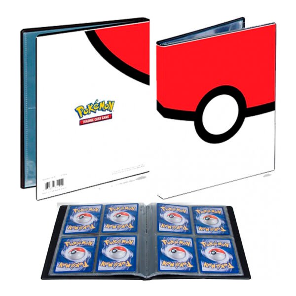 Album, 4 bolsillos, POKE BALL, tapa dura, almacena 80 cartas