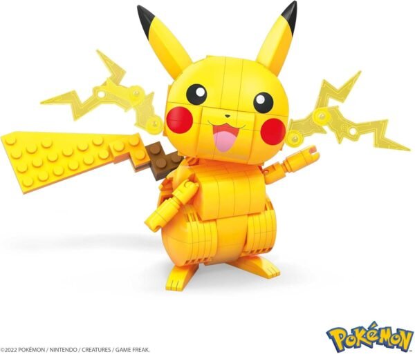 MEGA Pokémon Set de Juguetes de Construcción Construye y Muestra a Pikachu con 205 Piezas, Articuladas