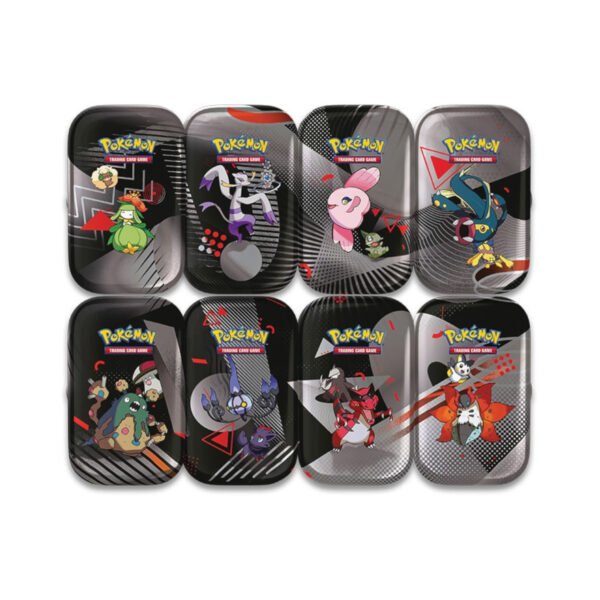 PRE-ORDEN Pokémon TCG Scarlet & Violet 10.5 - Black Bolt & White Flare Set Completo 8 Mini Tin